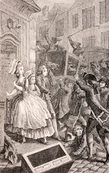 Ett gatubråk i Paris på 1700-talet, från 